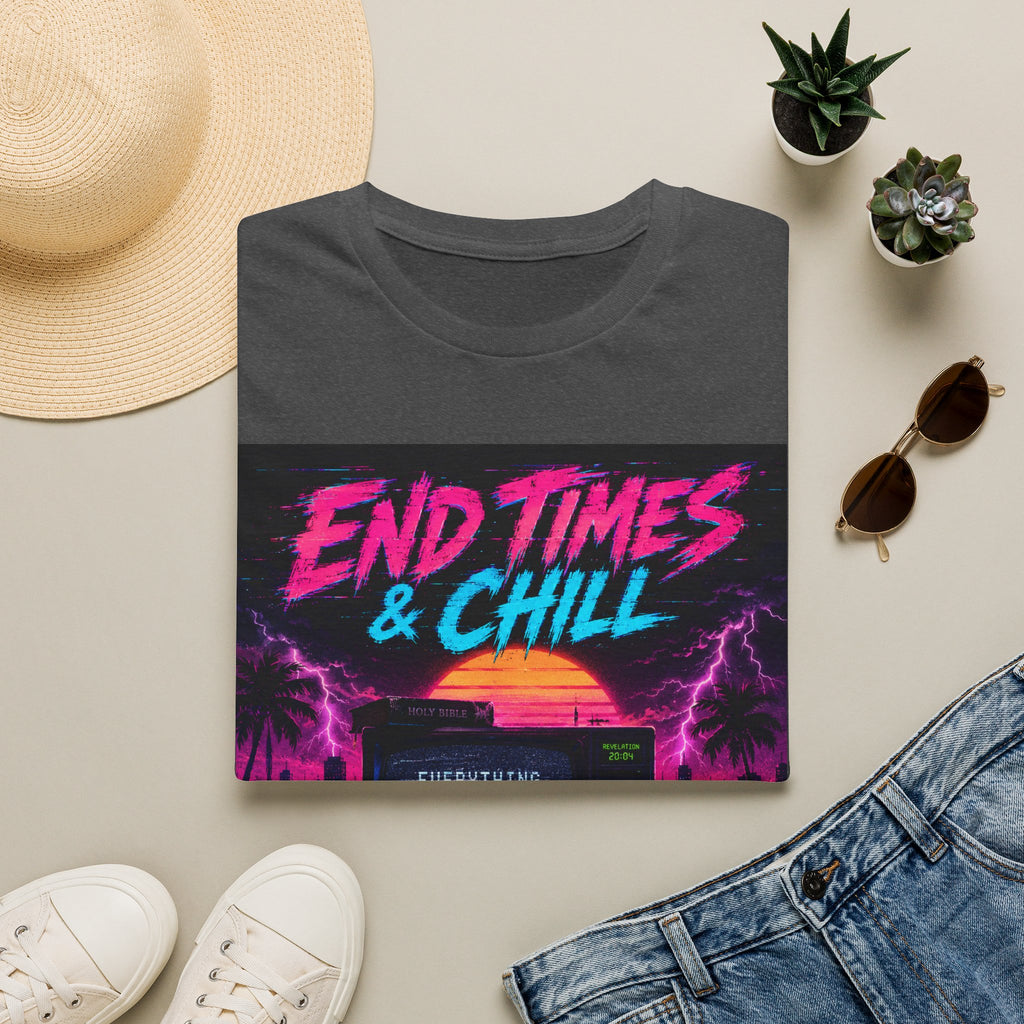 Retro 'End Times & Chill' T-Shirt — Vaporwave Sunset Tee