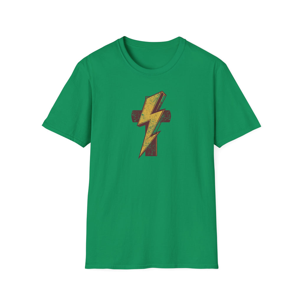 Vintage Lightning Bolt T-Shirt — Retro Distressed Yellow Bolt Tee