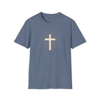 Radiant gold cross T-Shirt--Faith in Full Light