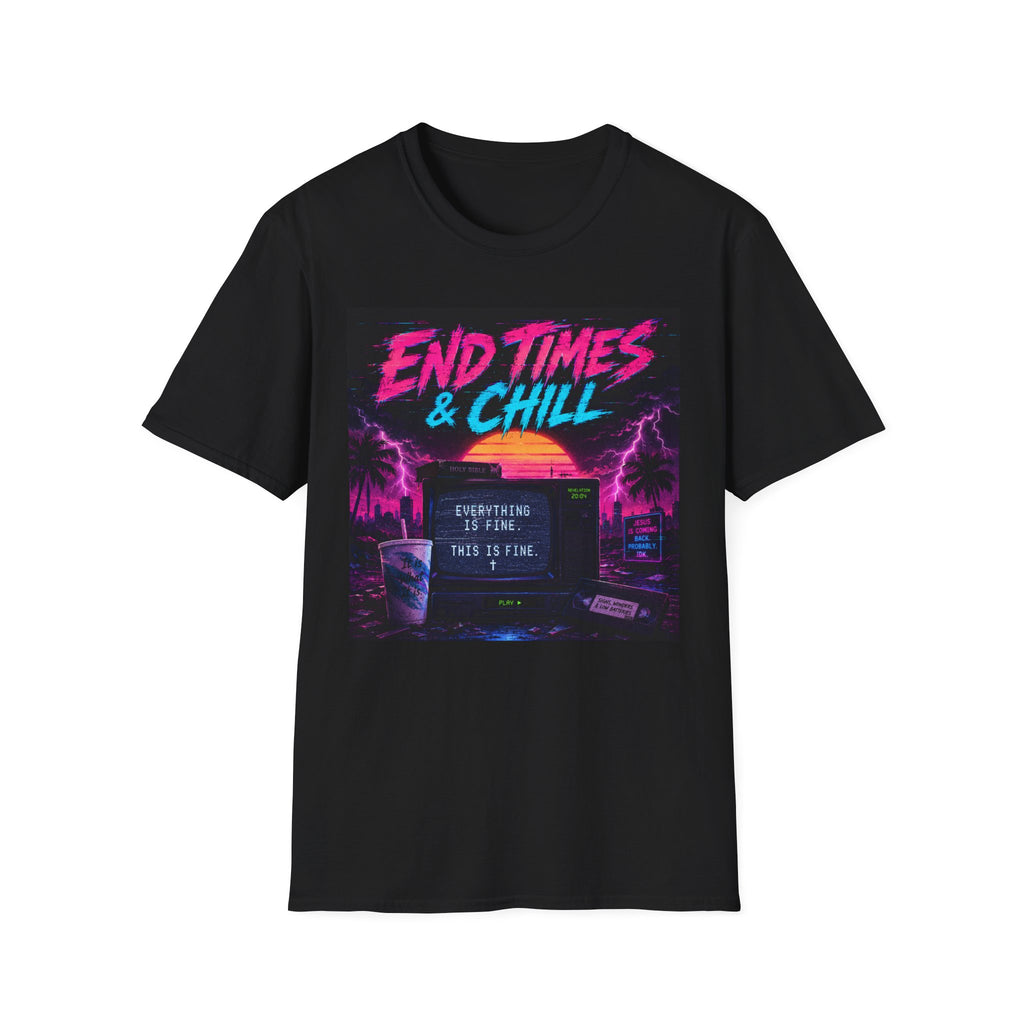 Retro 'End Times & Chill' T-Shirt — Vaporwave Sunset Tee